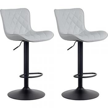 Lot de 2 tabourets de bar ajustables en gris