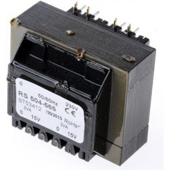Transformador 15V AC con 2 Salidas para PCB 6VA