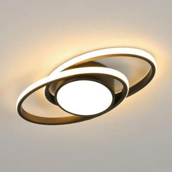 Lampada LED da Soffitto 39W Nero per Soggiorno e Cucina