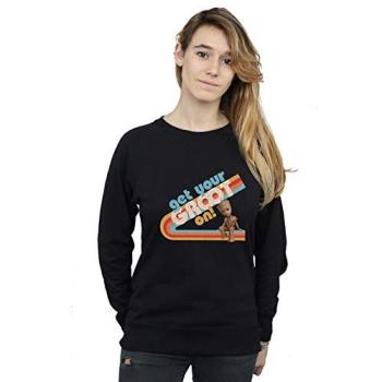 Women's Groot Graphic Hoodie – Black, Guardians of the Galaxy 2, Small
