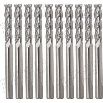 Herramienta de corte acrílico 4 flautas, bit CNC 3.175mm x 15mm (10 unidades)