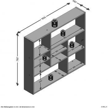 Étagère Murale 9 Compartiments Chêne Antique et Blanc FMD