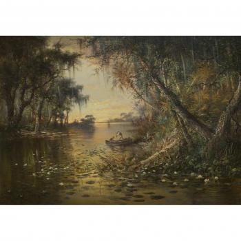 Suwannee Fluss bei Dämmerung – C.C. Eisele, 1885
