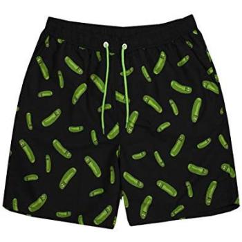 Rick & Morty Adult Men's Black Swim Shorts – Medium