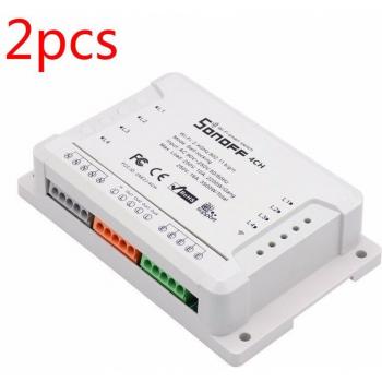 Enchufe WiFi inteligente Sonoff 4 canales R3, 4 entradas, control remoto por aplicación, compatible con Alexa y Google Home