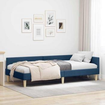 Cornice Angolare Letto Blu con Testiera 90x190 cm