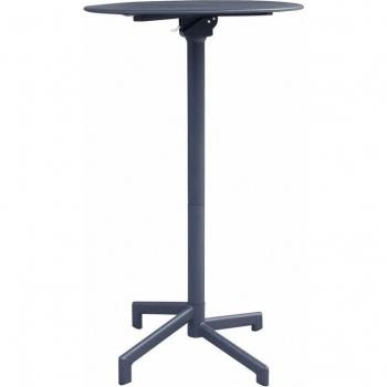 Tavolo Alto Vega Ø60x102 cm Acciaio Grigio Scuro