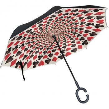 Rainy Sunny Poker Card Umbrella