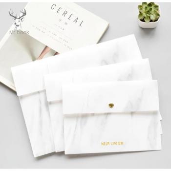 A4 Marble File Organizer Waterproof PP Examination Paper Case