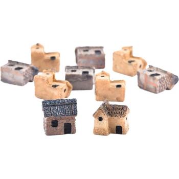 Set of 10 Mini Fairy Garden Stone Houses