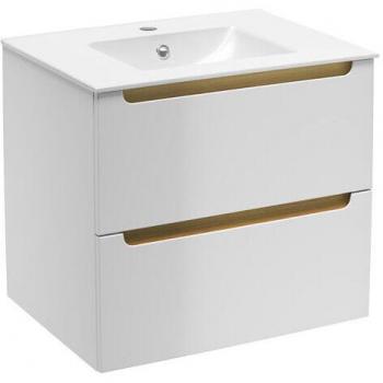 Mobile Bagno Naturel Stilla 60x60x45 cm con Lavabo Integrato