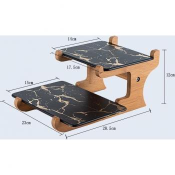 Double Tier Marble Cake Stand