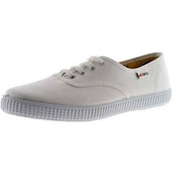 Scarpe sportive per donna in bianco con tomaia in tela e suola di gomma, modello Victoria 1915, taglio 41