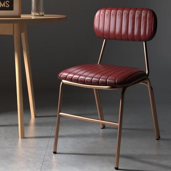 Set of 2 Faux Leather Dining Chairs in Wine Red