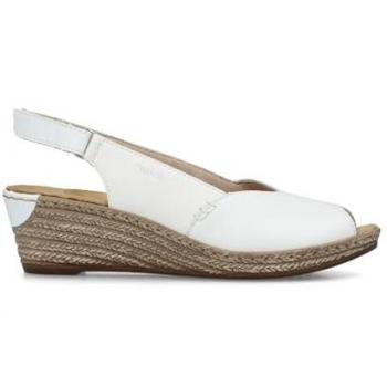 Rieker White Hook & Loop Sandals for Women – Model 62462-80 (EU 39/UK 6)
