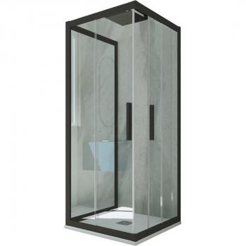 Paroi de Douche Coulissante 70x120 Noir Mat