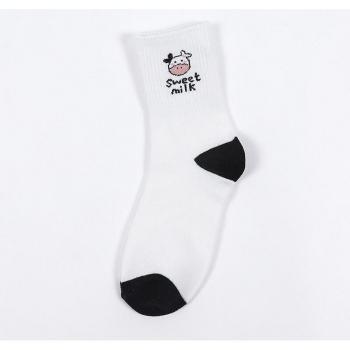 Calcetines mujer estampados vaca, diseño Harajuku Kawaii para bicicleta