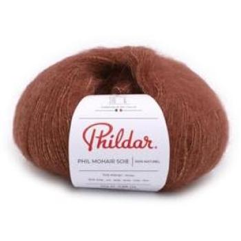 Ligne de fil doux PHIL MOHAIR SOIE – Pelote Marron 25 g