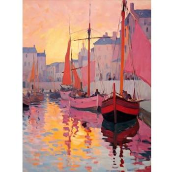 Anchored Horizon Maritime Canvas