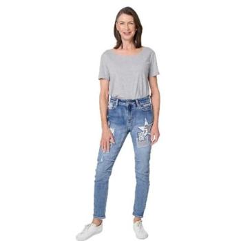 Izabel London Women's Blue Patchwork Skinny Jeans – Size 8
