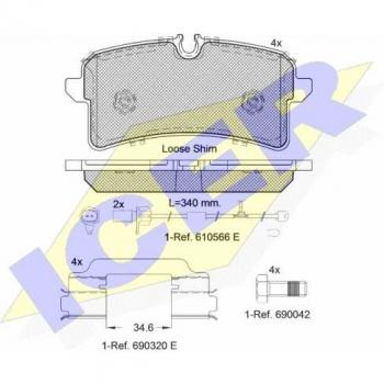 ICER Rear Disc Brake Pads 182159