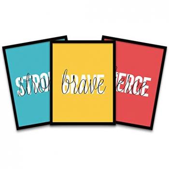 Black Atrong Strength Brave Poster Trio