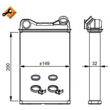 Radiateur de chauffage NRF 54292 avec matériel de construction easy fit pour fiat punto ii 3/5 portes