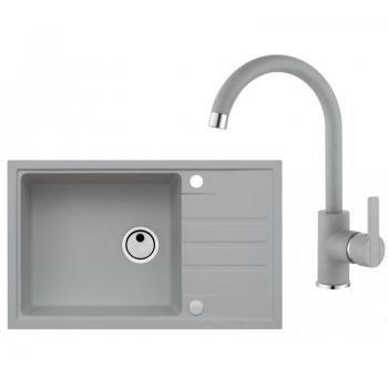 Lavello Intermezzo 130 Set di Alveus con Miscelatore Tonia – Concrete SETA026