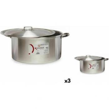 Set Casseruola-Kinvara con Copertura Inox Argentata 53x24x43 cm (3x)