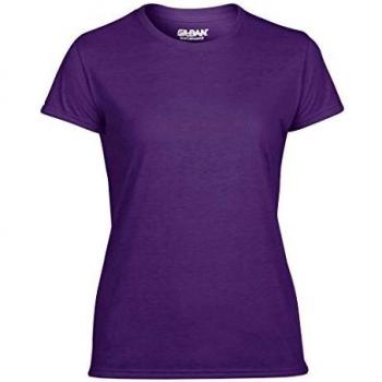 Women’s Gildan Purple Performance T‑Shirt, XS, Short Sleeve
