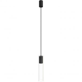 Lampada a sospensione alta 35 cm, cilindro trasparente/nero
