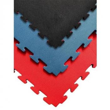 Esterilla Puzzle JARDIN202 1000x1000x20 mm | Tatami Antideslizante | Suelo para Gimnasios | Rojo y Negro