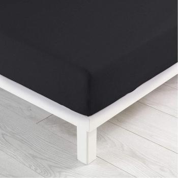 Drap housse uni 140 x 190 cm Jersey Noir