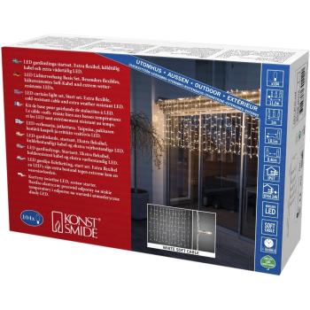 Konstsmide Maxi LED kompakt System Basis-Set: Lichtervorhang + Transformator, für max. 450 Dioden/60 m, 104 warm weiße Dioden, 24V Außentrafo