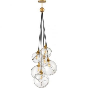 Lampadario Skye 6 Luci E27 Ottone Antico