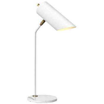 Classic White Shade Table Lamp – Aged Brass