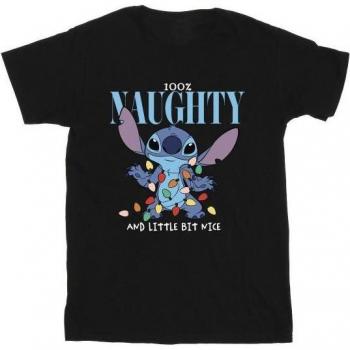 Disney Men's Lilo & Stitch Naughty & Nice T-Shirt L black