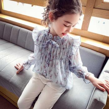Haut en chiffon pour filles, style coréen, manches longues
