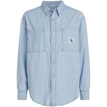 Calvin Klein Jeans Oversized Hemd aus Denim mit Logopatch