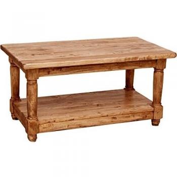 Biscottini Country Style Smoking Table Solid Lime Wood Natural Finish 90x50x45 cm