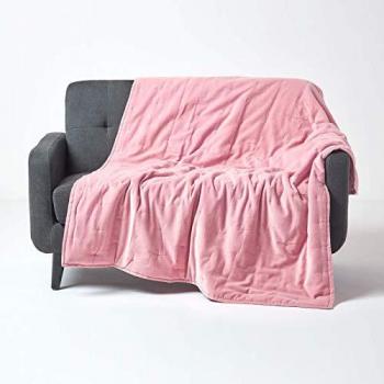 Luxury Soft Cotton Dusky Pink Velvet Throw Blanket