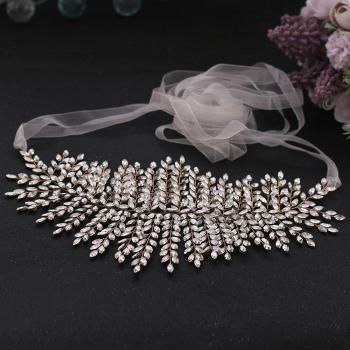 Ceinture de mariage en cristal dorée