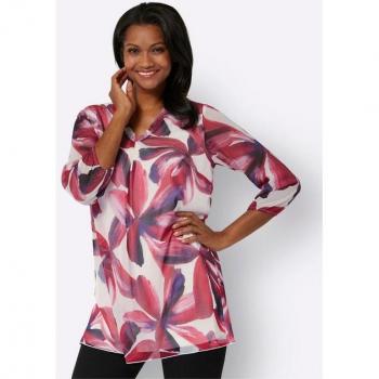 Chemisier Eco‑Fair Lady – Print Ivoire-Bordeaux