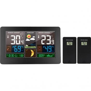 Indoor Outdoor Digital Wall Clock Weather Station with Hygrometer