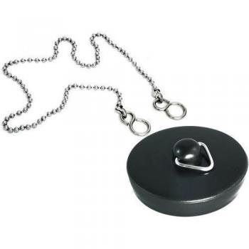 Black Plastic Basin Sink Plug 1 3/4 45MM with 18 Inch Chain Pack of 100