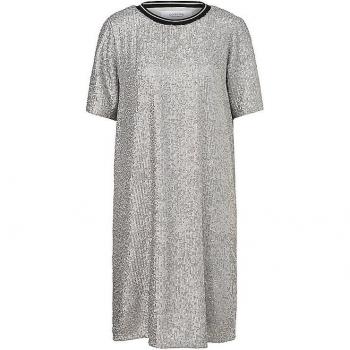 COMMA IDENTITY Pailletten-Kleid silber