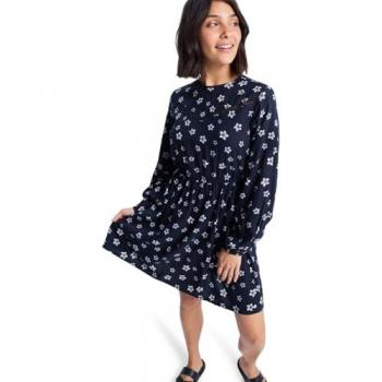 Roxy Summer Sunset Long‑Sleeve Antracite Short Dress for Women – Sol Searcher L