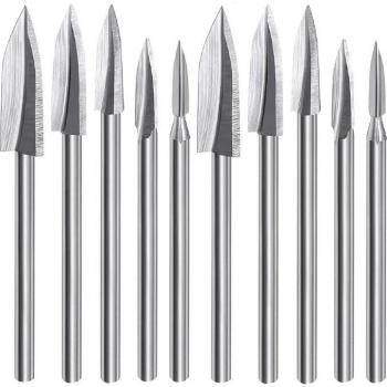 10 PCS Wood Carving Drill Bits with Universal 1/8 Inch Shank