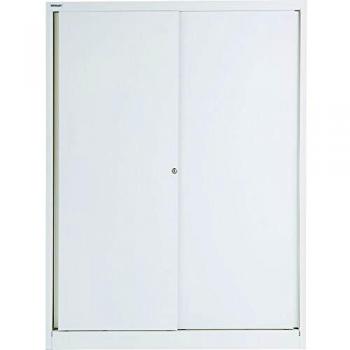 ECO‑Modell BISLEY: Schiebetürenschrank 4 Oberflächenhalterungen, 43 × 120 × 163,7 cm, Verkehrsweiß