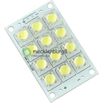 12 LED White Piranha Board Night Lamp 5mm High Brightness DC 3V-5V